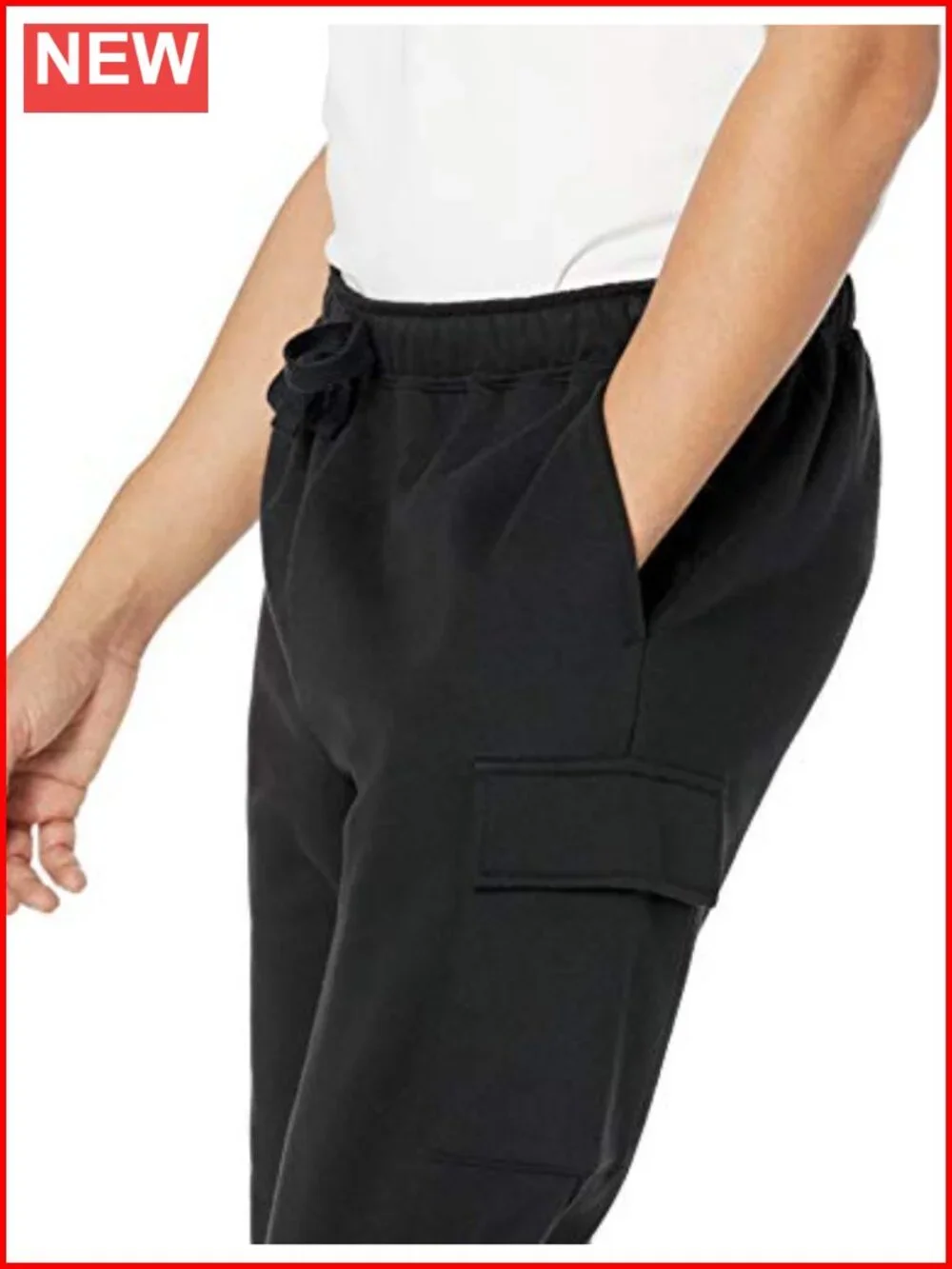 Relaxed Fit Cargo Fleece Jogger Sweatpants with Drawstring